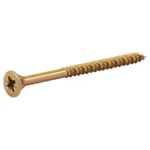 TurboDrive PZ Double-countersunk Yellow-passivated Steel Wood screw (Dia)6mm (L)80mm, Pack of 100