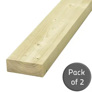 5x2 Inch Treated Timber (C16) 44x120mm (L)900mm - Pack of 2