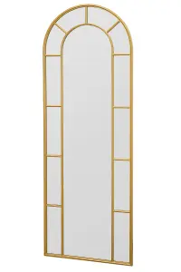 MirrorOutlet Arcus - Gold Framed Arched Full Length Leaner / Wall Mirror 67" X 24" (170CM X 60CM)