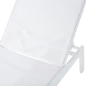 Sun Lounger Metal White CATANIA