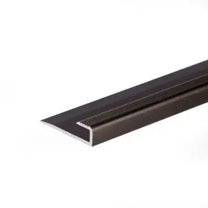 Anodised aluminium carpet edge ending profile cover strip floor bar trim 900mm x 7,9mm x 9mm C63 brown