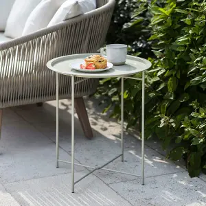 Clay STEEL OUTDOOR BISTRO TRAY TABLE ONLY Foldable Removable Tray Top Matt Powder Coated Steel