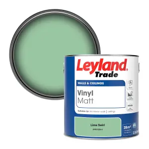 Leyland Trade Vinyl Matt Walls & Ceilings Emulsion Paint Lime Swirl (PPG1226-4) 2.5L