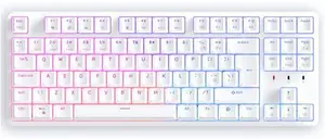 CIY Mechanical Gaming Keyboard+Magnetically Detachable Upper Cover+RGB LED Rainbow+TENKEYLESS (88 Key)+Hot Swap Switches (White And Red Switch)