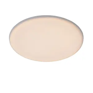 Lucide Ceres-Led Modern Flush Ceiling Light Bathroom 21.5cm- LED Dim. - 1x30W 3000K - IP44 - White