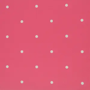 Jack N' Rose Pink White Polka Dot Fabric Effect Paste The Wall Wallpaper