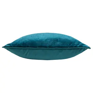 Paoletti Bloomsbury Cut Velvet Piped Feather Rich Cushion