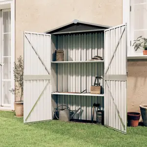 Tubac Garden Shed Galvanised Steel Outdoor Tool Storage Shed Anthracite