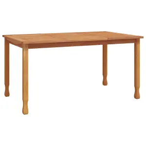 Berkfield Garden Dining Table 150x90x75 cm Solid Wood Teak