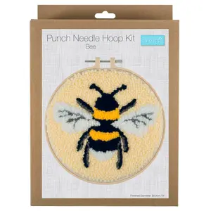 P/NEEDLE HOOP BEE - Punch Needle Kit: Yarn and Hoop: Bee - Trimits