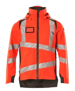 Mascot Accelerate Safe Lightweight Lined Outer Shell Jacket (Hi-Vis Red/Dark Anthracite)  (XXXXX Large)