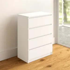 Helen 4 Drawer 70cm W Chest of Drawers White