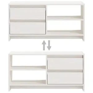 Berkfield TV Cabinet White 80x31x39 cm Solid Pinewood