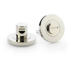 Modern Plain Thumbturn & Release Lock - Polished Nickel - Bathroom Door WC