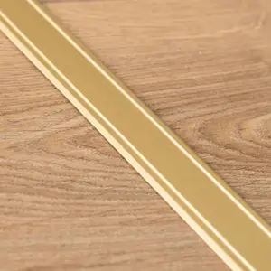 Flat self-adhesive anodised aluminium door floor edging bar strip trim threshold 930 x 30mm a02 gold