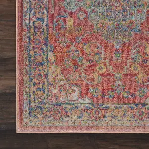 Multi Traditional Persian Easy to Clean Floral Rug For Bedroom Dining Room Living Room -71 X 244cm (Runner)