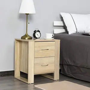 Hopkint 2 Drawer Bedside Table Natural