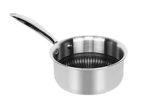 Hextec 16cm Diameter Non Stick Stainless Steel Induction Milk Pan Kitchen Cookware