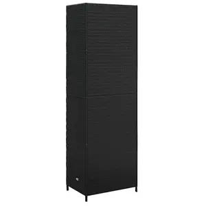 Berkfield Garden Storage Cabinet Black 59x40x180 cm Poly Rattan