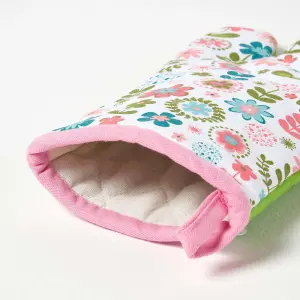 Homescapes Retro Flower Cotton Oven Glove