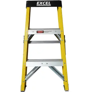 Excel Electricians Fibreglass Step Ladder 2 Tread 0.76m Heavy Duty