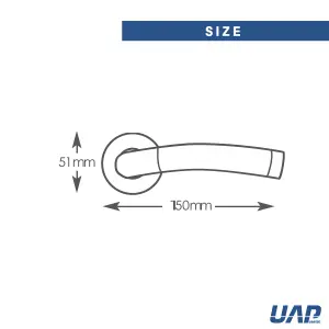 UAP Door Handle - Pair - Lever on Rose - Lincoln - Latch Pack - Complete Set - Black Nickel