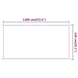 Berkfield Vertical Awning White 140x1200 cm Oxford Fabric