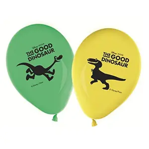 The Good Dinosaur Latex Balloons (Pack of 8) Green/Yellow/Black (One Size)