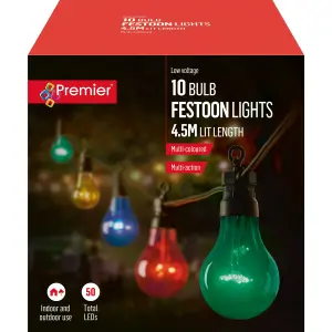 10 Bulb Festoon Lights Multi Coloured