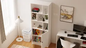 ELISE White Bookcase With 2 Doors