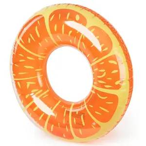 INFLATABLE ORANGE SWIM RING 90CM