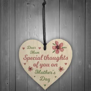 Red Ocean Mothers Day Gift For Mum Novelty Wood Heart Mother's Day Gift For Her Mum Gift