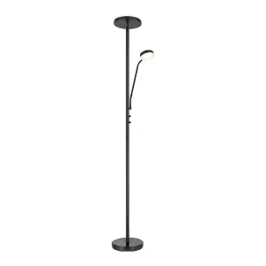 Luminosa Teo Dimmable LED Floor Lamp 18.5W and Reading Light 4.5W Matt Black