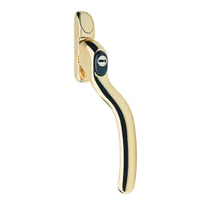 Timber Series Connoisseur Cranked Espag Window Handle - Polished Gold (Right Hand)