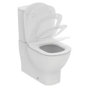 Ideal Standard Tesi White Slim Back to wall Oval Toilet set with Soft close seat & Close coupled cistern