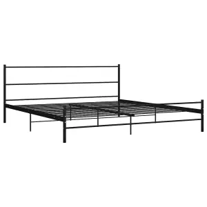 Berkfield Bed Frame Black Metal 200x200 cm