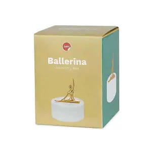 White Porcelain Gold Ballerina Dancer Pose Jewellery Trinket Box