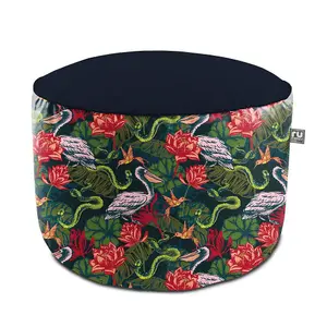 rucomfy Printed Outdoor Tropical Pelican Pouffe Beanbags