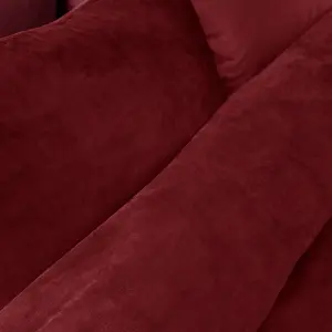 Catherine Lansfield Kingsley Soft Matt Velvet Double Duvet Cover Set with Pillowcases Raspberry