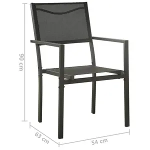 Berkfield Garden Chairs 4 pcs Textilene and Steel Black and Anthracite