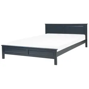 Wooden EU Super King Size Bed Blue OLIVET