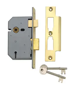 Yale 76mm Brass effect Metal 3 lever Sashlock