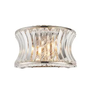 Luminosa Vittoria Wall Lamp Bright Nickel Plate, Crystal And Clear Glass