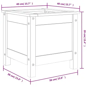 Berkfield Garden Planter 40x40x39 cm Solid Wood Pine