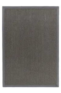 Origins Sisal Rug Dark Grey with Grey Border 200CM x 290CM