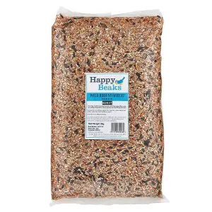 No Wheat Small Wild Bird Seed Mix High Energy Garden Bird Grade Food by Happy Beaks (25.5kg)