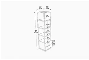 Decorotika Robins 4-tier Bookcase Bookshelf with Two Drawers (Black and White)