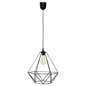 Luminosa Karo Wire Frame Pendant Ceiling Light Black 35cm