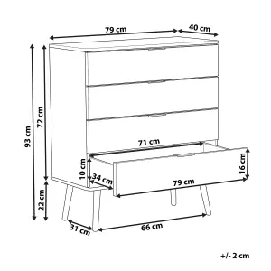 Beliani Modern 4 Drawer Chest Black WALPI