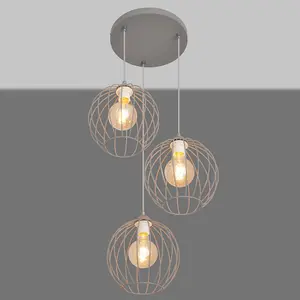 Luminosa Mercure Cluster Pendant Ceiling Light Grey 40cm